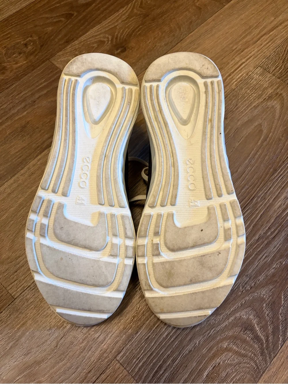Ecco Black and White Athletic Sneakers with Phorene Sole